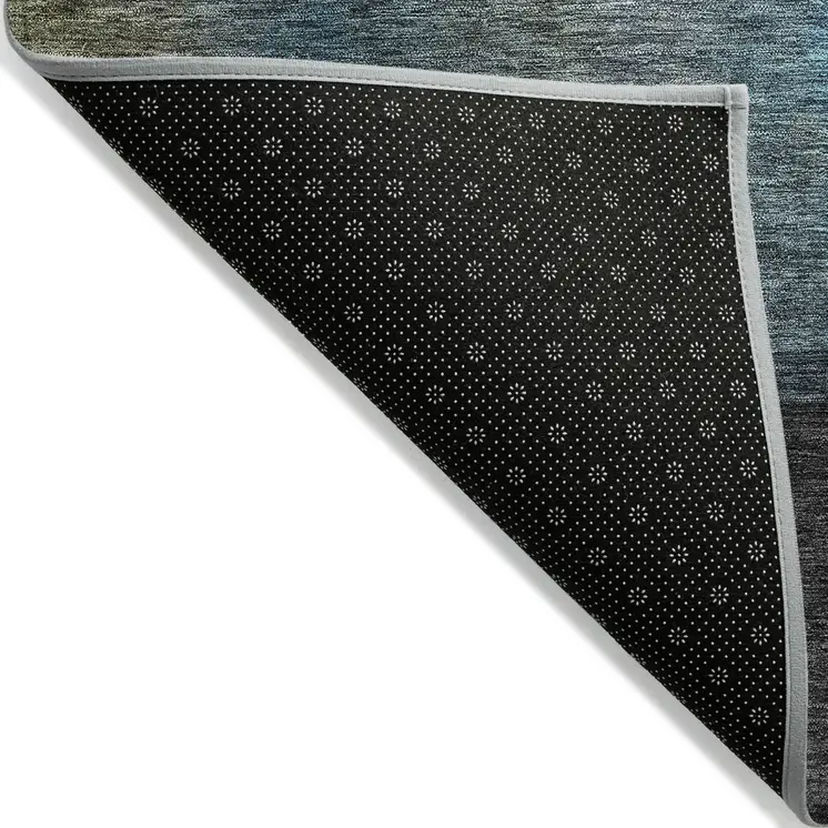 9' X 12' Copper Green And Gray Abstract Washable Indoor Outdoor Area Rug