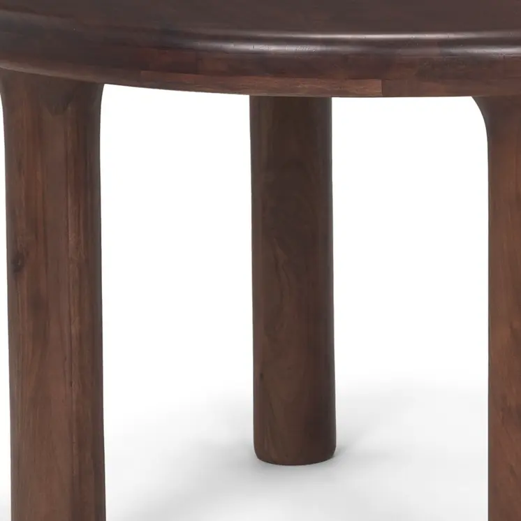 48" Brown Solid Wood Round Top Dining Table