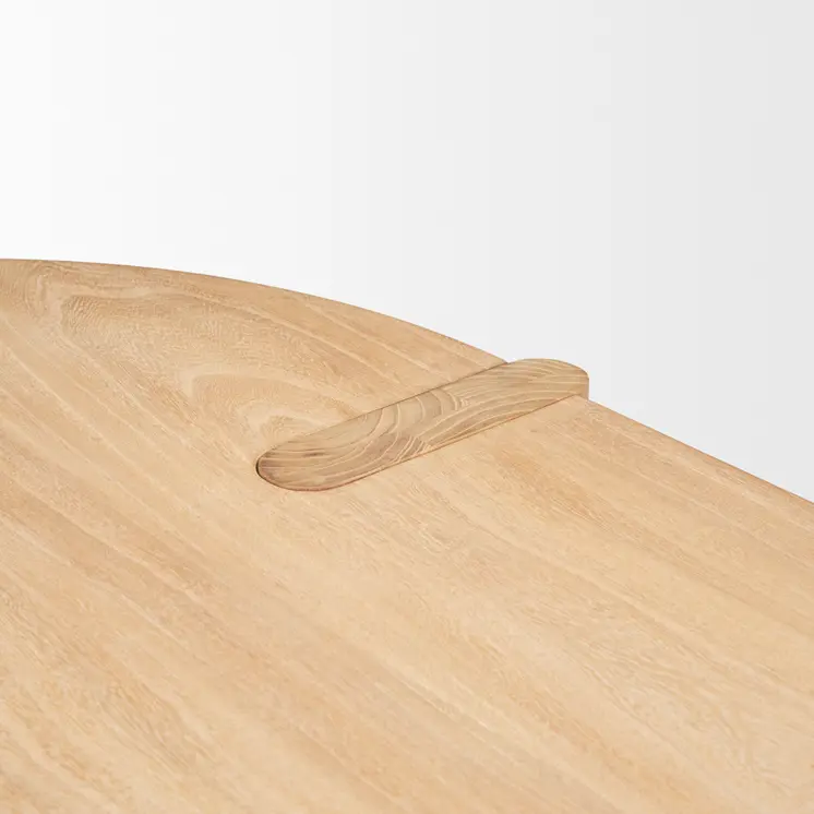 91" Light Brown Wood Oval Dining Table
