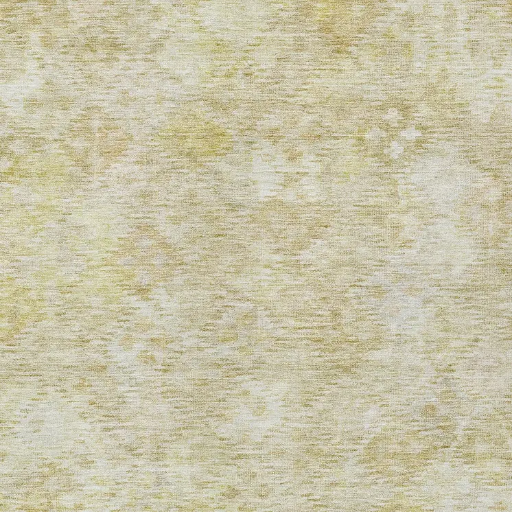 3' X 5' Wheat And Light Yellow Floral Washable Indoor Outdoor Area Rug