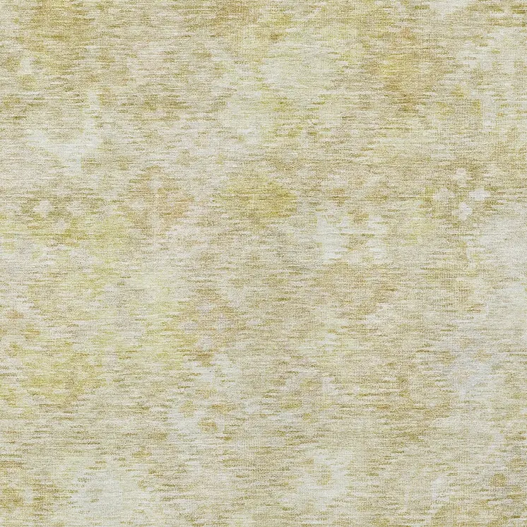 5' X 8' Wheat And Light Yellow Floral Washable Indoor Outdoor Area Rug