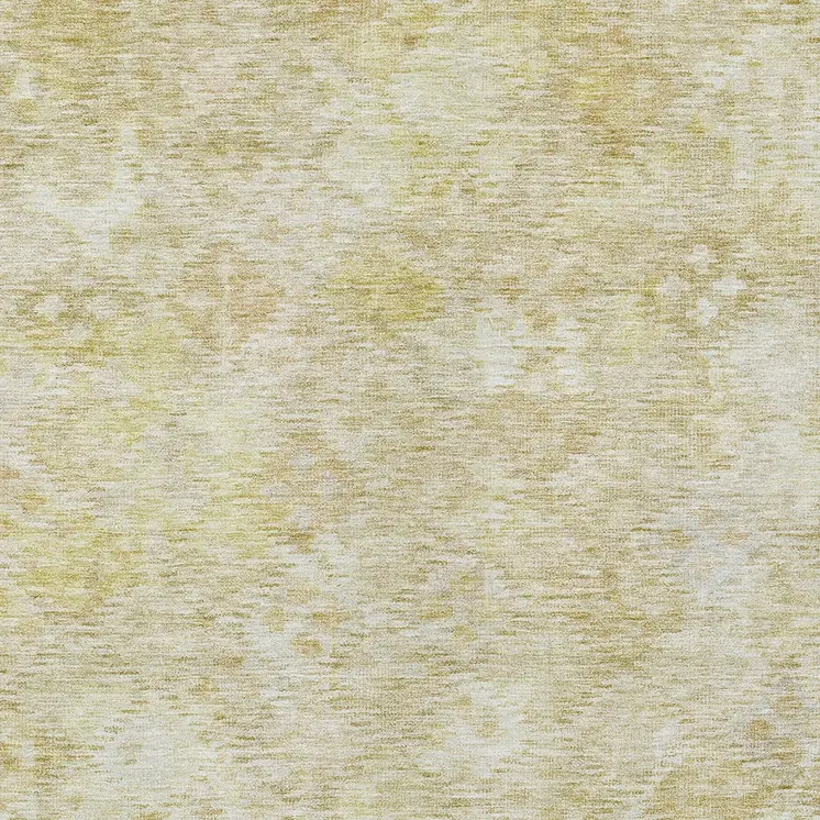 8' X 10' Wheat And Light Yellow Floral Washable Indoor Outdoor Area Rug