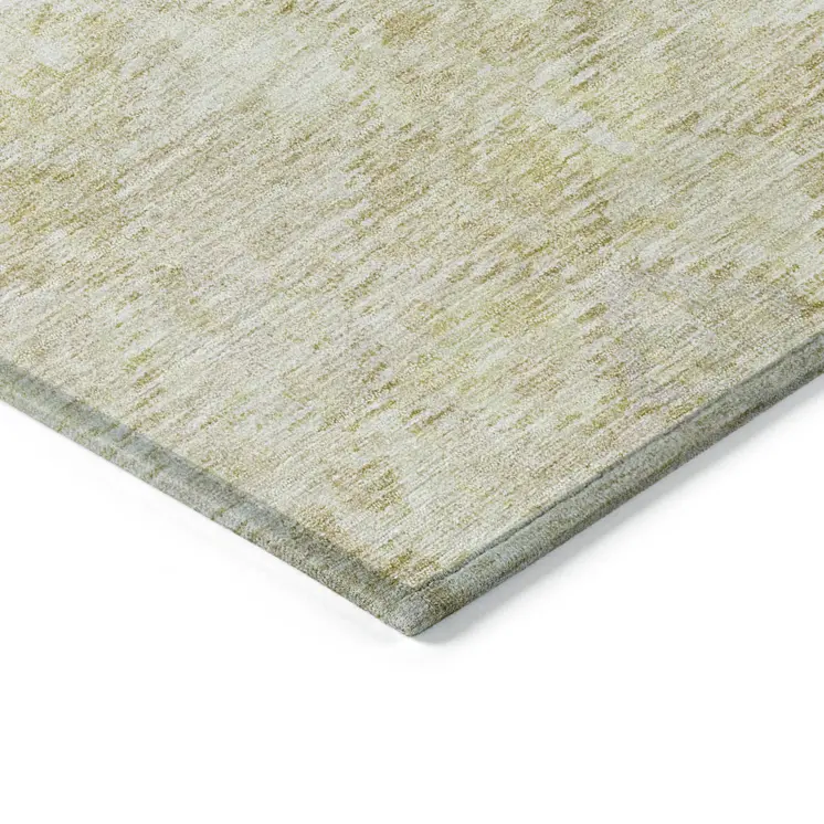 9' X 12' Wheat And Light Yellow Floral Washable Indoor Outdoor Area Rug