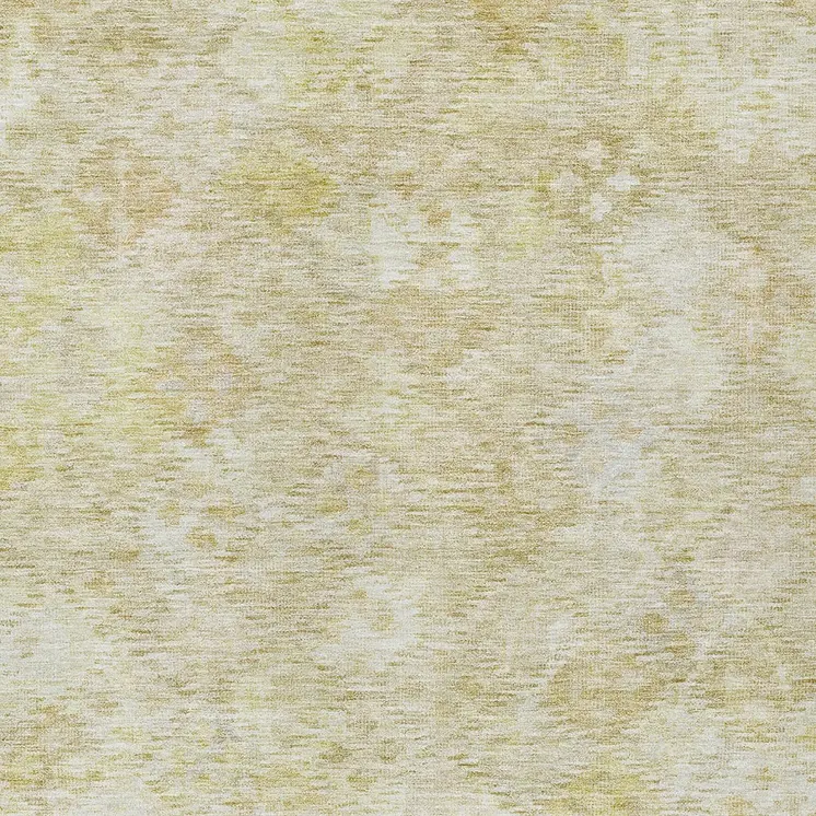 10' X 14' Wheat And Light Yellow Floral Washable Indoor Outdoor Area Rug