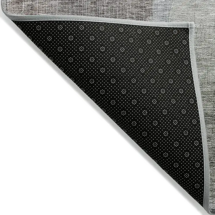 3' X 5' Brown Green And Blue Abstract Washable Indoor Outdoor Area Rug