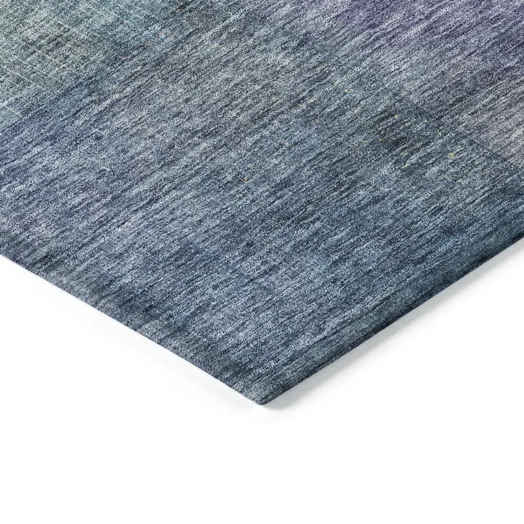 10' X 14' Blue Green And Purple Abstract Washable Indoor Outdoor Area Rug