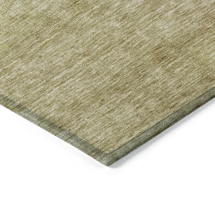 9' X 12' Gold Green And Brown Abstract Washable Indoor Outdoor Area Rug