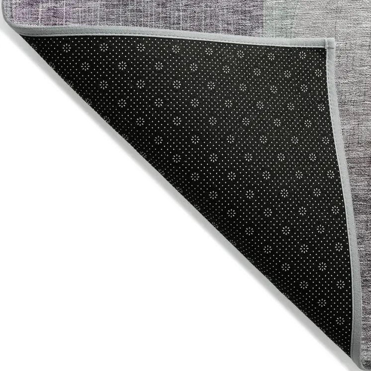 8' X 10' Purple Gray And Green Abstract Washable Indoor Outdoor Area Rug