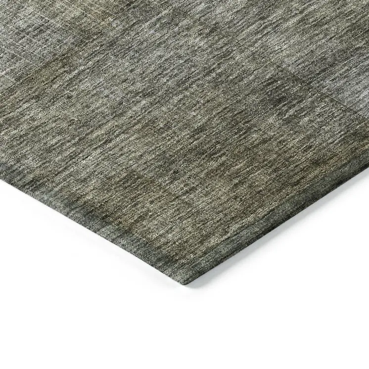 10' X 14' Taupe Gray And Green Abstract Washable Indoor Outdoor Area Rug