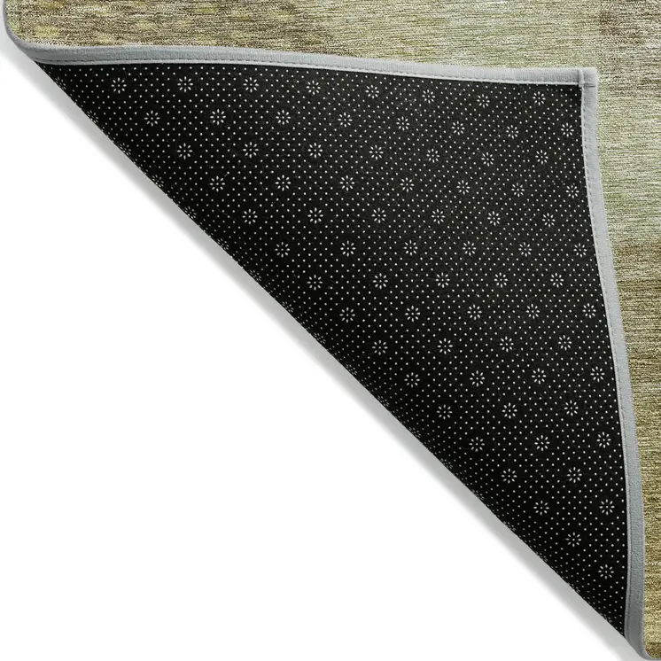 3' X 5' Beige Brown And Light Green Geometric Washable Indoor Outdoor Area Rug