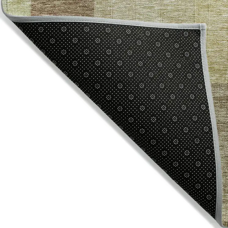 5' X 8' Wheat And Brown Abstract Washable Indoor Outdoor Area Rug