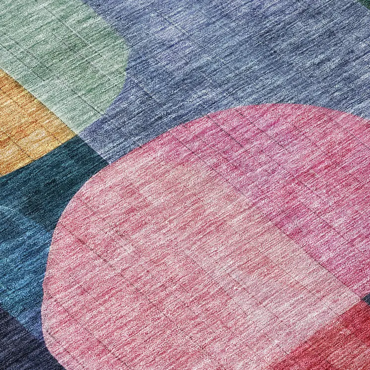5' X 8' Green Copper And Pink Abstract Washable Indoor Outdoor Area Rug