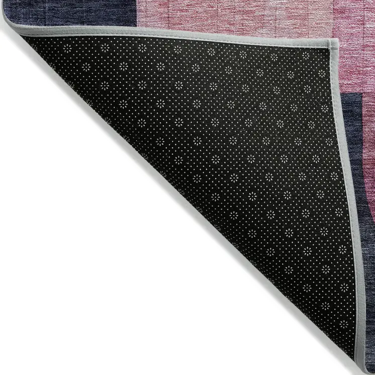 8' X 10' Green Copper And Pink Abstract Washable Indoor Outdoor Area Rug