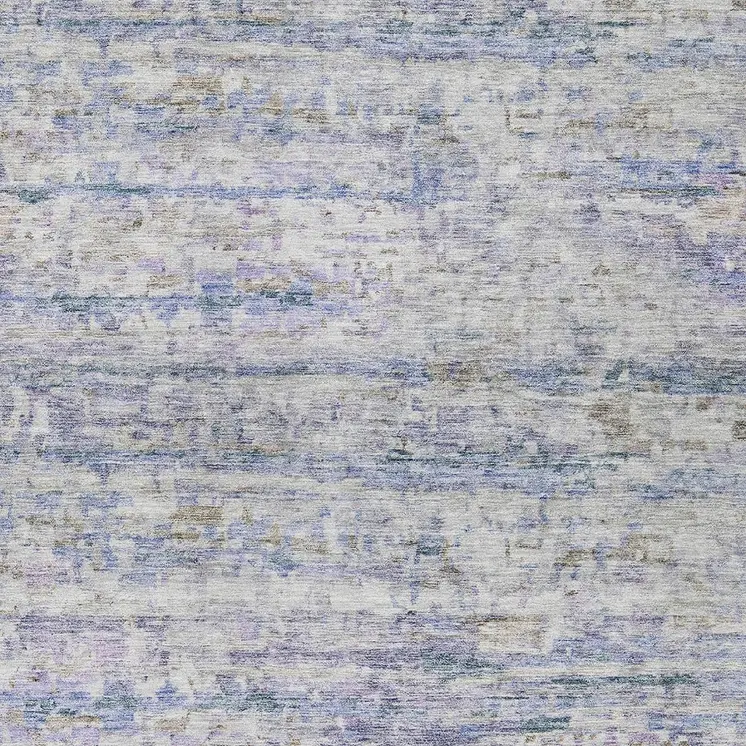 3' X 5' Blue Gray And Purple Striped Washable Indoor Outdoor Area Rug