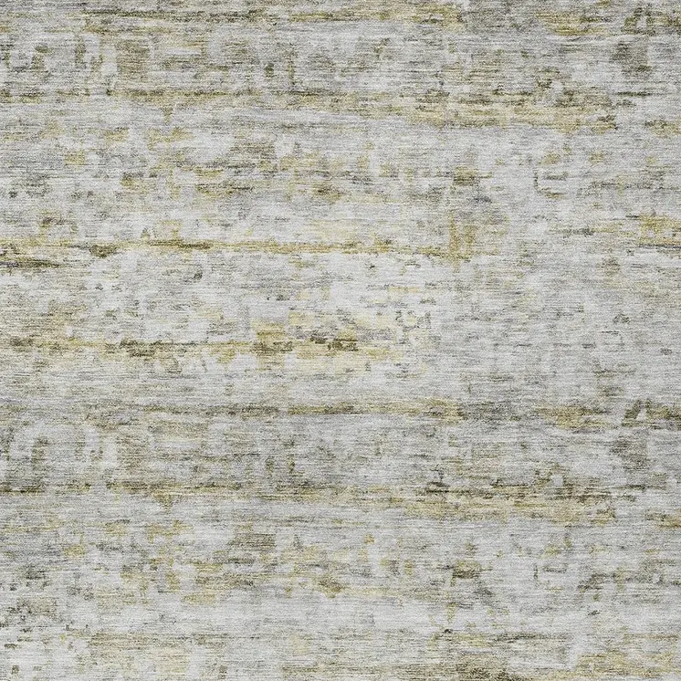 8' X 10' Taupe Ivory And Green Striped Washable Indoor Outdoor Area Rug