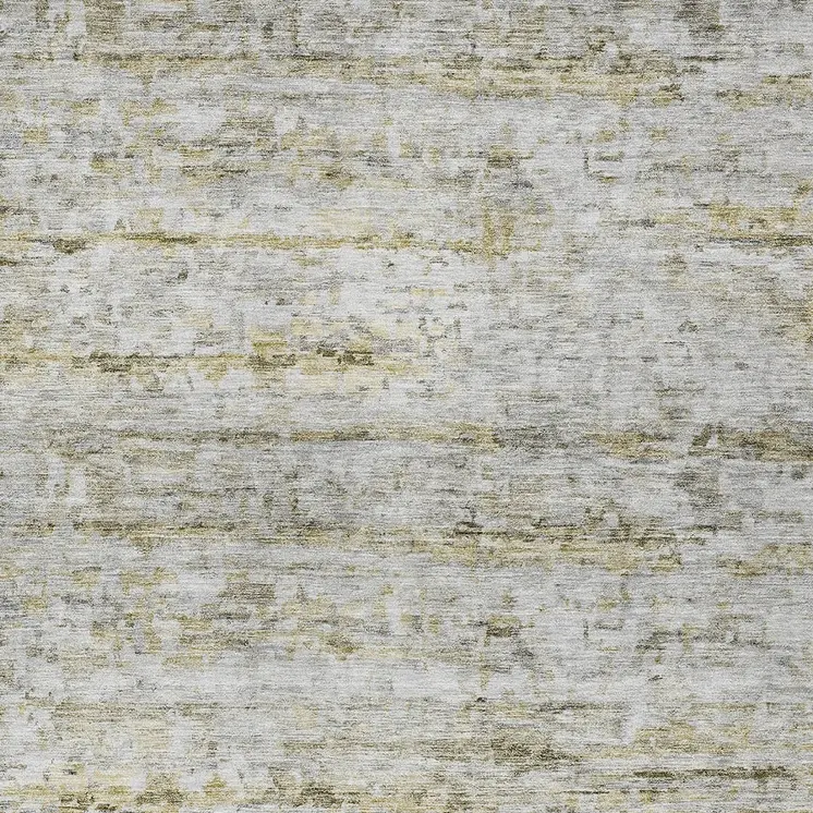 10' X 14' Taupe Ivory And Green Striped Washable Indoor Outdoor Area Rug