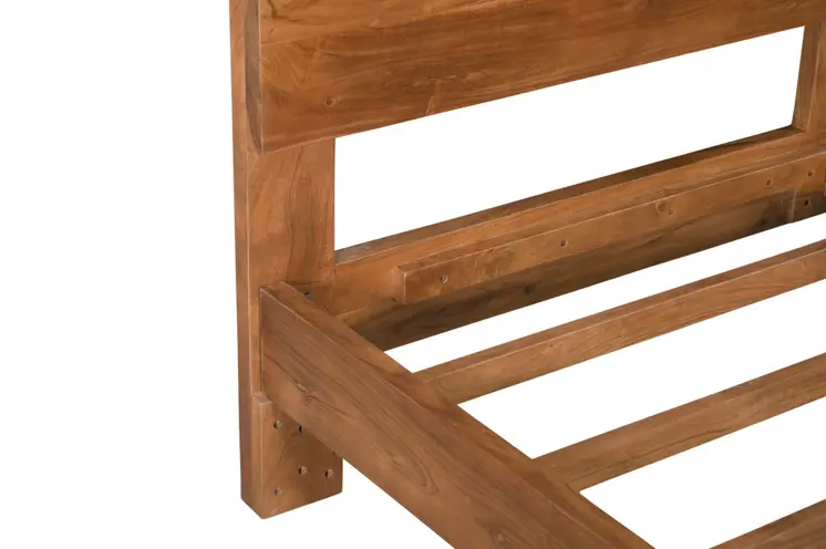 Brown Live Edge Bow Joint Solid Wood King Bed Frame