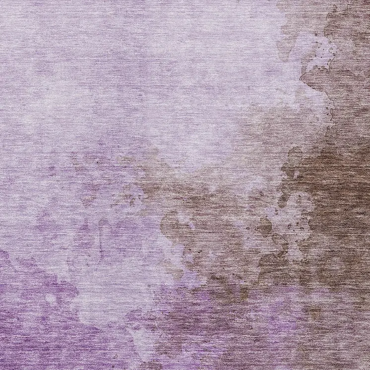 9' X 12' Lavender Brown And Ivory Abstract Washable Indoor Outdoor Area Rug