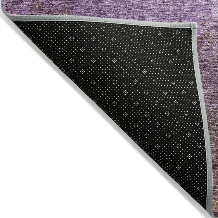 10' X 14' Lavender Brown And Ivory Abstract Washable Indoor Outdoor Area Rug
