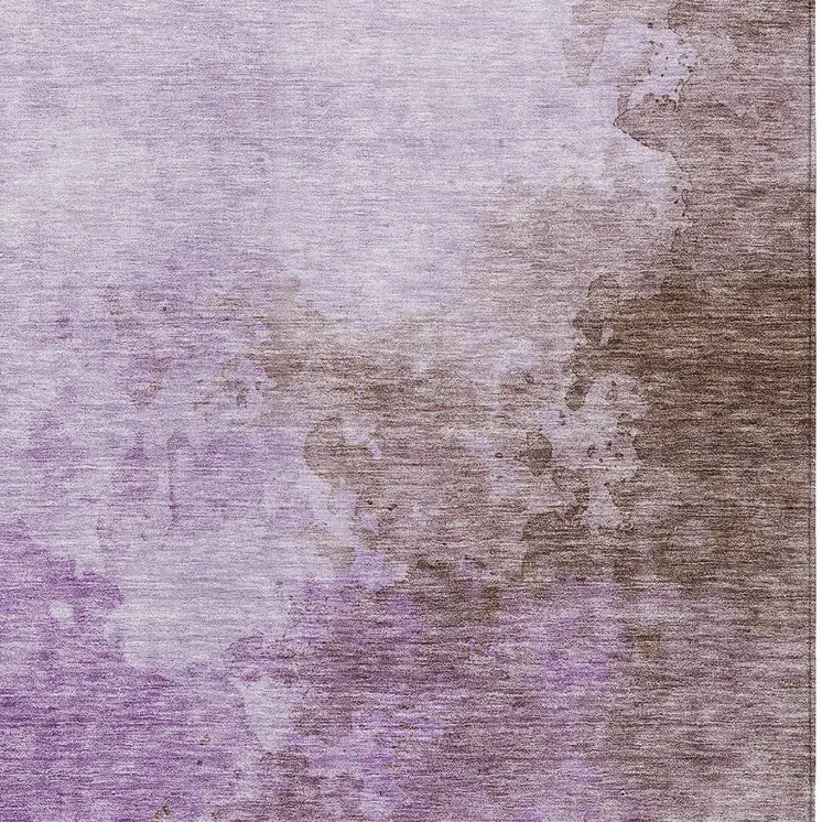10' X 14' Lavender Brown And Ivory Abstract Washable Indoor Outdoor Area Rug