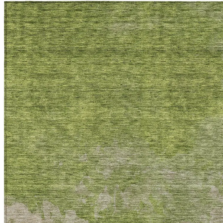 3' X 5' Olive Green And Beige Abstract Washable Indoor Outdoor Area Rug