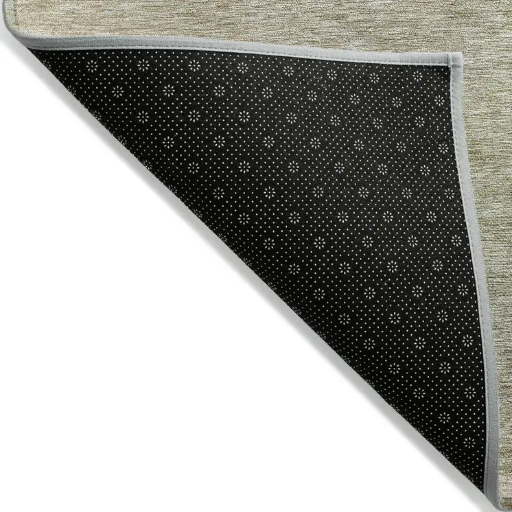 5' X 8' Olive Green And Beige Abstract Washable Indoor Outdoor Area Rug