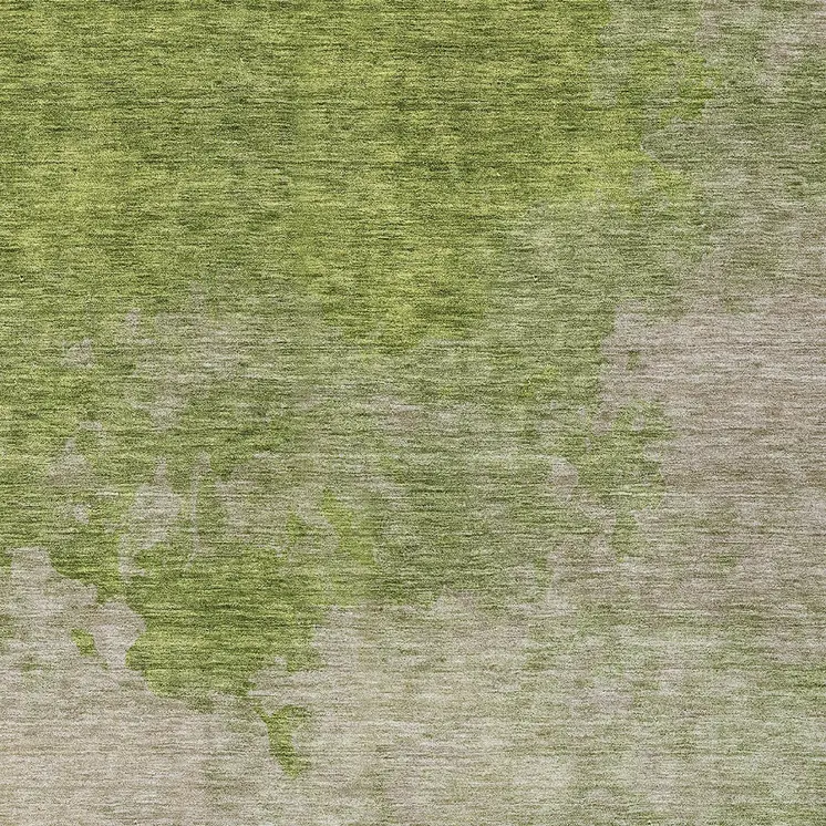 10' X 14' Olive Green And Beige Abstract Washable Indoor Outdoor Area Rug