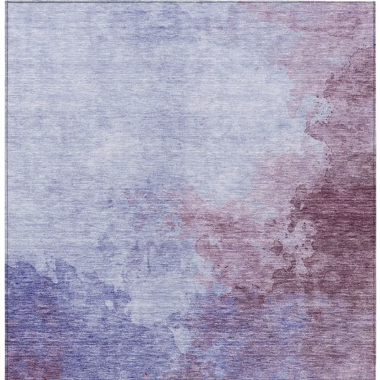 5' X 8' Purple And Lavender Abstract Washable Indoor Outdoor Area Rug