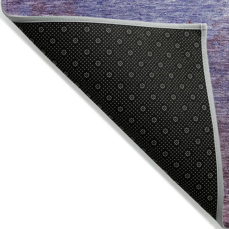 10' X 14' Purple And Lavender Abstract Washable Indoor Outdoor Area Rug