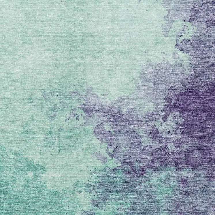 3' X 5' Blue And Purple Abstract Washable Indoor Outdoor Area Rug