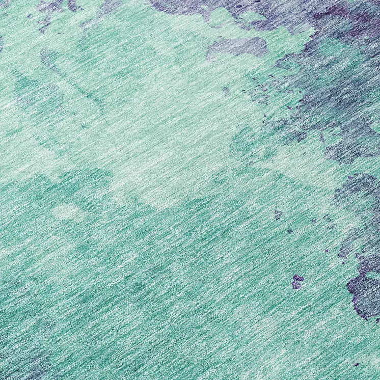 8' Blue And Purple Round Abstract Washable Indoor Outdoor Area Rug