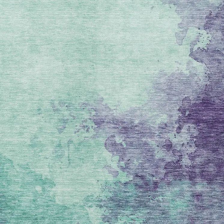 8' X 10' Blue And Purple Abstract Washable Indoor Outdoor Area Rug