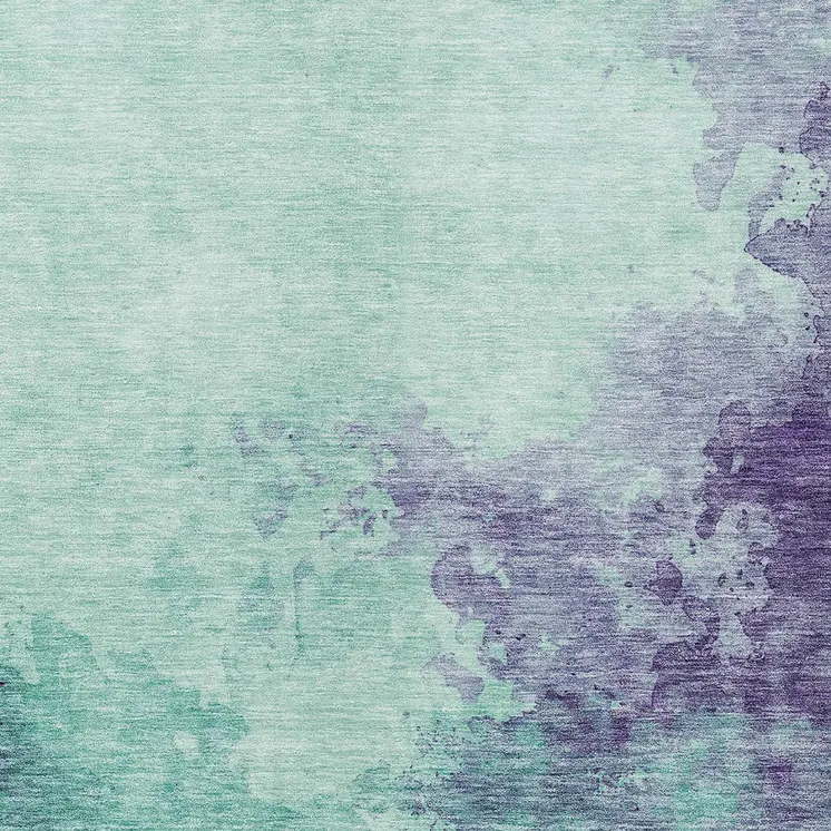 9' X 12' Blue And Purple Abstract Washable Indoor Outdoor Area Rug