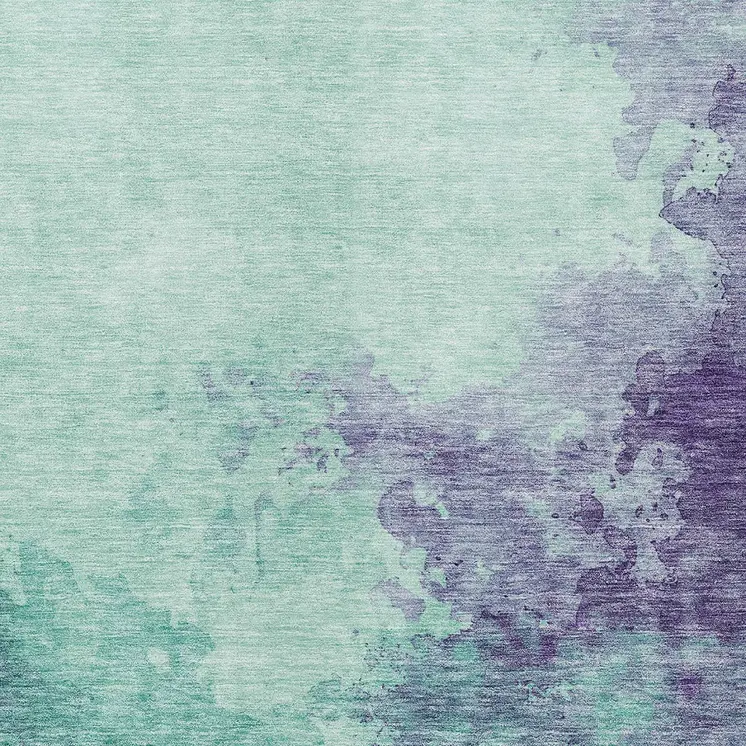 10' X 14' Blue And Purple Abstract Washable Indoor Outdoor Area Rug