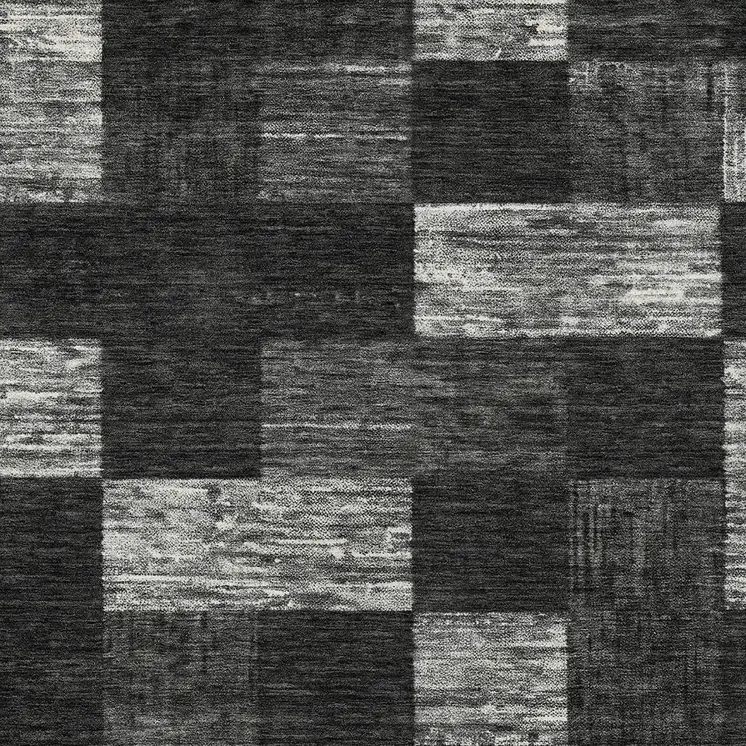 5' X 8' Black And Gray Geometric Washable Indoor Outdoor Area Rug