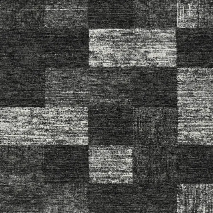 9' X 12' Black And Gray Geometric Washable Indoor Outdoor Area Rug