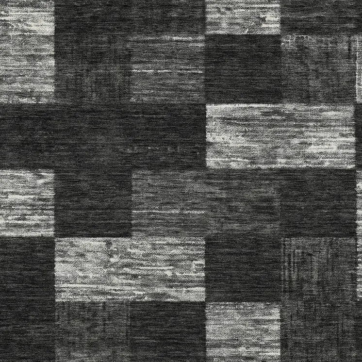 10' X 14' Black And Gray Geometric Washable Indoor Outdoor Area Rug