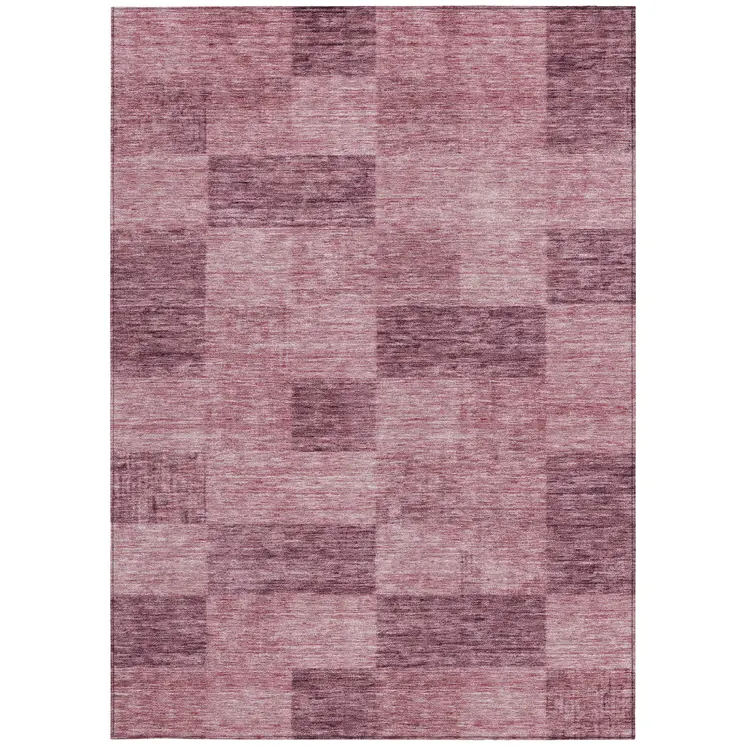 3' X 5' Blush And Pink Geometric Washable Indoor Outdoor Area Rug
