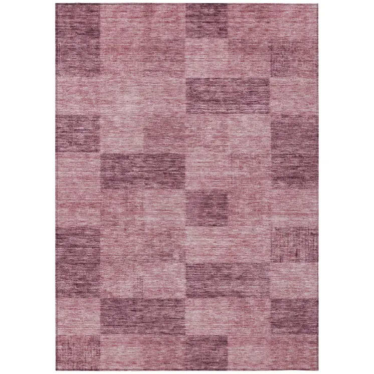 3' X 5' Blush And Pink Geometric Washable Indoor Outdoor Area Rug