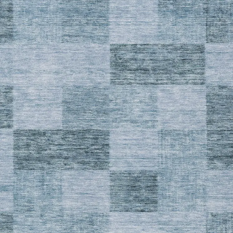 3' X 5' Denim Blue And Light Blue Geometric Washable Indoor Outdoor Area Rug