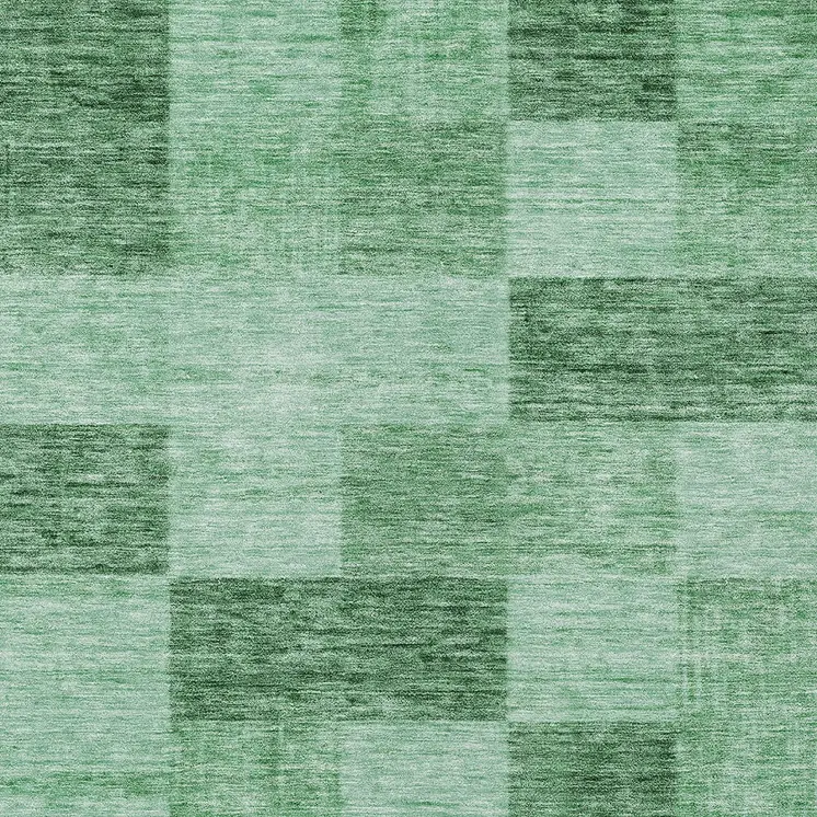 5' X 8' Light Green And Dark Green Geometric Washable Indoor Outdoor Area Rug