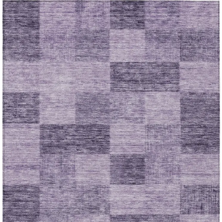3' X 5' Purple And Lavender Geometric Washable Indoor Outdoor Area Rug