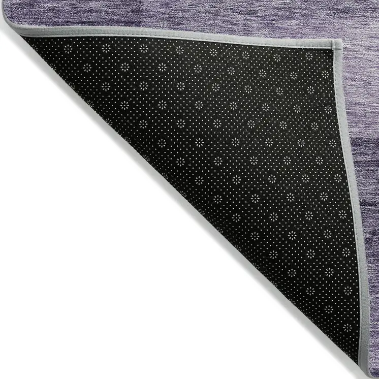 8' Purple And Lavender Round Geometric Washable Indoor Outdoor Area Rug