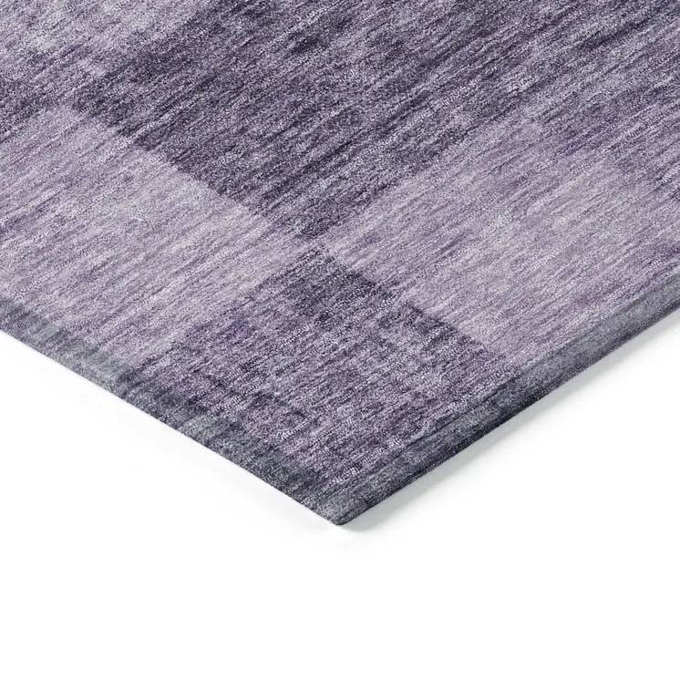 8' Purple And Lavender Round Geometric Washable Indoor Outdoor Area Rug