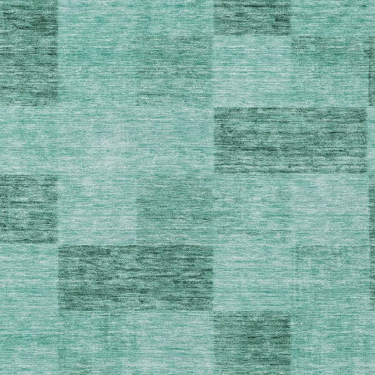 9' X 12' Blue And Aqua Geometric Washable Indoor Outdoor Area Rug