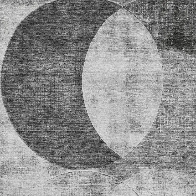 3' X 5' Gray And Charcoal Geometric Washable Indoor Outdoor Area Rug