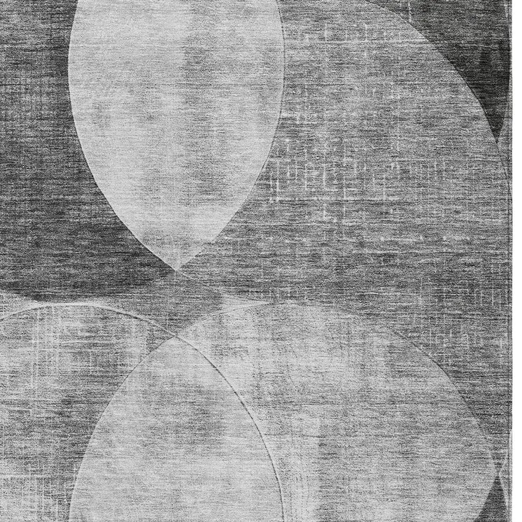 9' X 12' Gray And Charcoal Geometric Washable Indoor Outdoor Area Rug