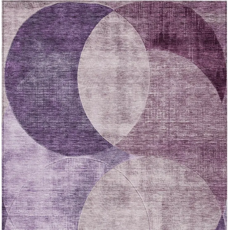 5' X 8' Purple And Lavender Geometric Washable Indoor Outdoor Area Rug
