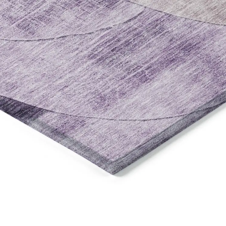 5' X 8' Purple And Lavender Geometric Washable Indoor Outdoor Area Rug