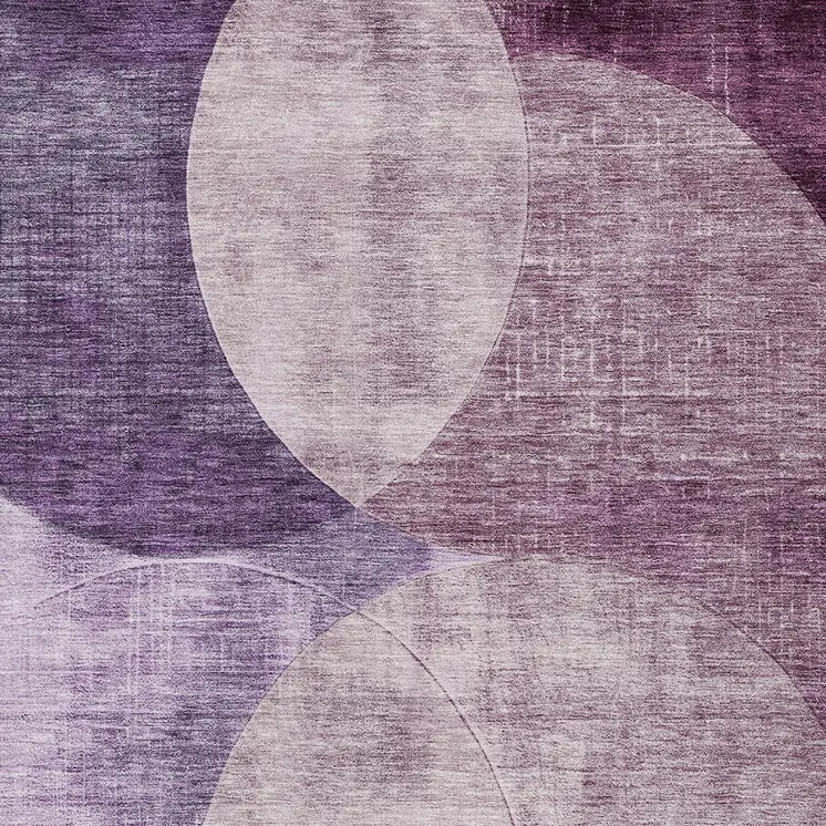 5' X 8' Purple And Lavender Geometric Washable Indoor Outdoor Area Rug